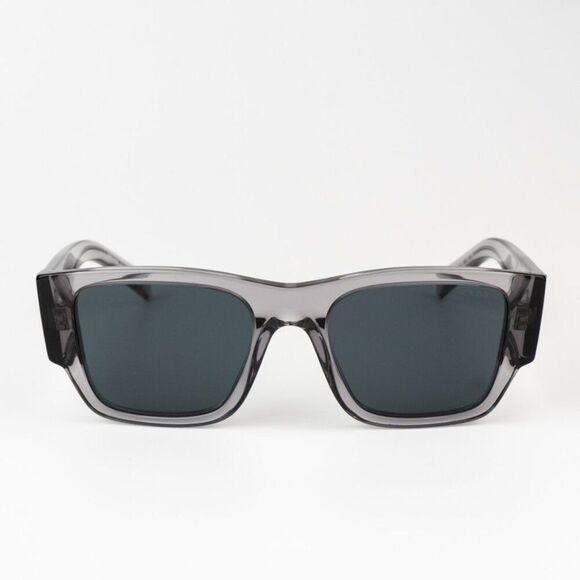 NEW Prada PR10ZSF 16Z70B Transparent Asphalt Dark Grey Square Unisex Sunglasses - Picture 3 of 11